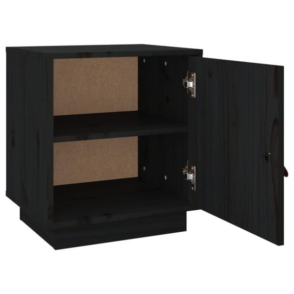 vidaXL Nattbord svart 40x34x45 heltre furu