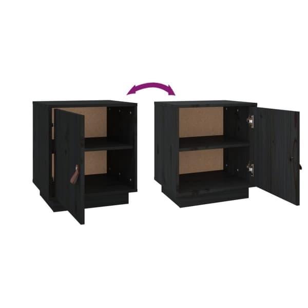 vidaXL Nattbord svart 40x34x45 heltre furu