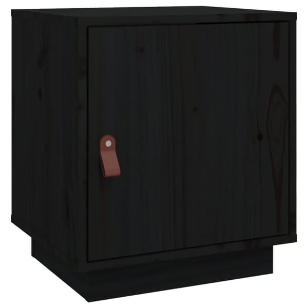 vidaXL Nattbord svart 40x34x45 heltre furu