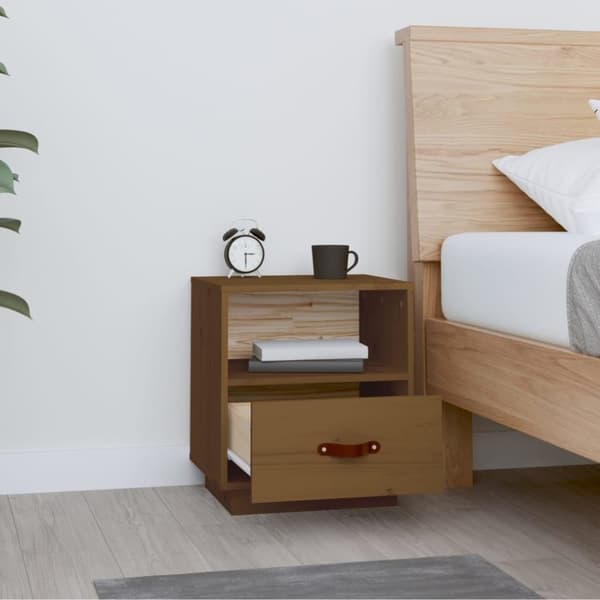 vidaXL Nattbord honningbrun 40x34x45 cm heltre furu