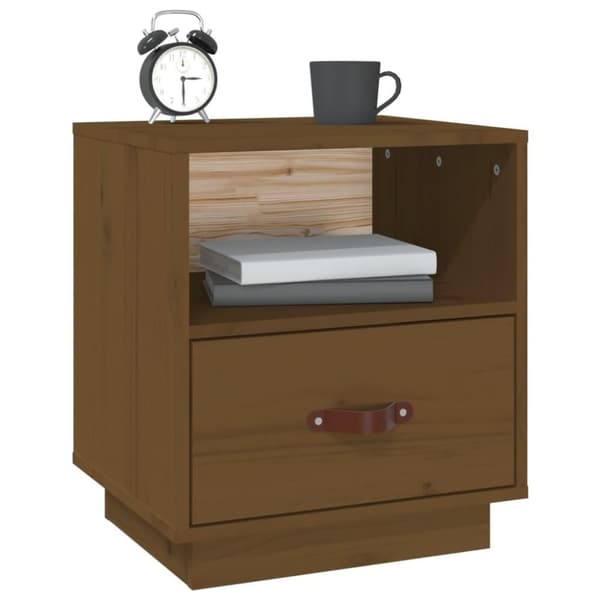 vidaXL Nattbord honningbrun 40x34x45 cm heltre furu