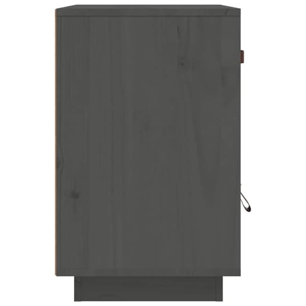 vidaXL Nattbord grå 40x34x55 cm heltre furu