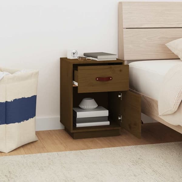 vidaXL Nattbord honningbrun 40x34x55 cm heltre furu
