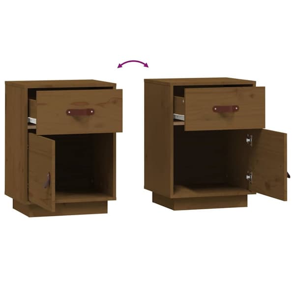 vidaXL Nattbord honningbrun 40x34x55 cm heltre furu