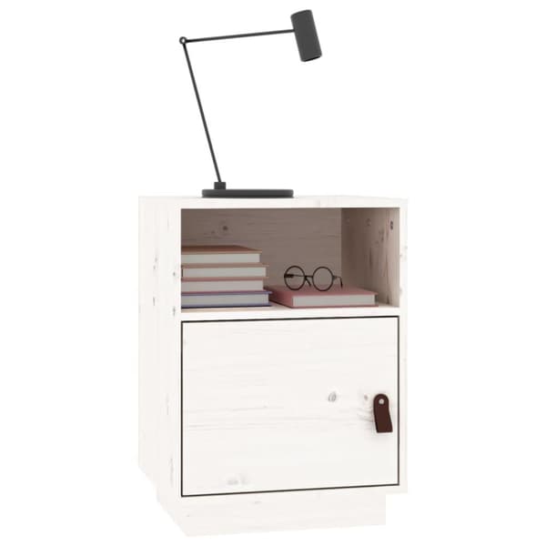 vidaXL Nattbord hvit 40x34x55 cm heltre furu