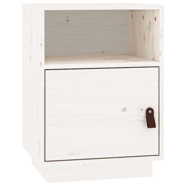 vidaXL Nattbord hvit 40x34x55 cm heltre furu