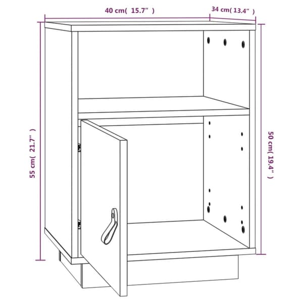 vidaXL Nattbord 40x34x55 cm heltre furu