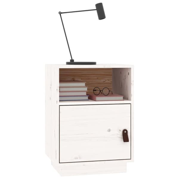 vidaXL Sängbord 2 st vit 40x34x55 cm massiv furu