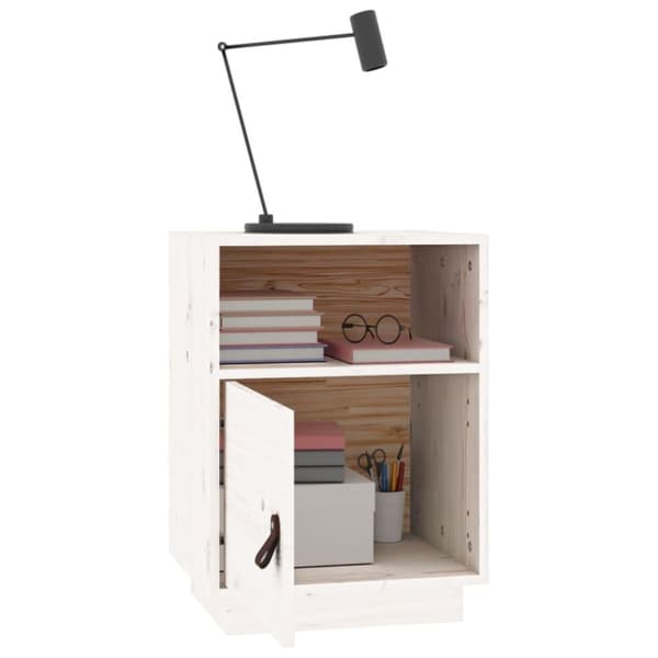 vidaXL Sängbord 2 st vit 40x34x55 cm massiv furu