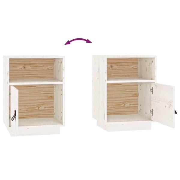 vidaXL Sängbord 2 st vit 40x34x55 cm massiv furu
