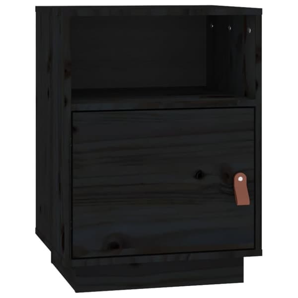 vidaXL Nattbord 2 stk svart 40x34x55 cm heltre furu
