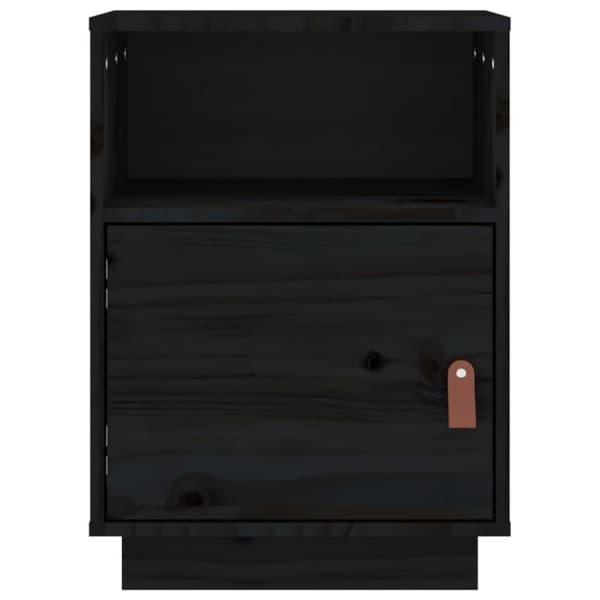 vidaXL Nattbord 2 stk svart 40x34x55 cm heltre furu