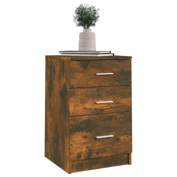 vidaXL Sängbord rökfärgad ek 40x40x63 cm konstruerat trä