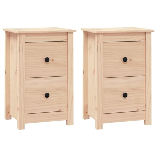 vidaXL Nattbord 2 stk 40x35x61,5 cm heltre furu