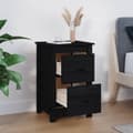 Miniatyrbilde 5 av 11: vidaXL Nattbord svart 40x35x61,5 cm heltre furu