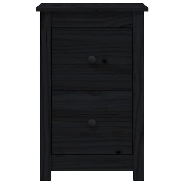 vidaXL Nattbord svart 40x35x61,5 cm heltre furu