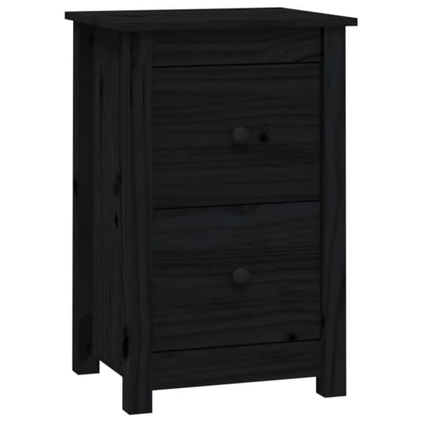 vidaXL Nattbord svart 40x35x61,5 cm heltre furu