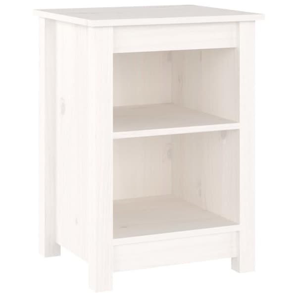 vidaXL Nattbord 2 stk hvit 40x35x55 cm heltre furu