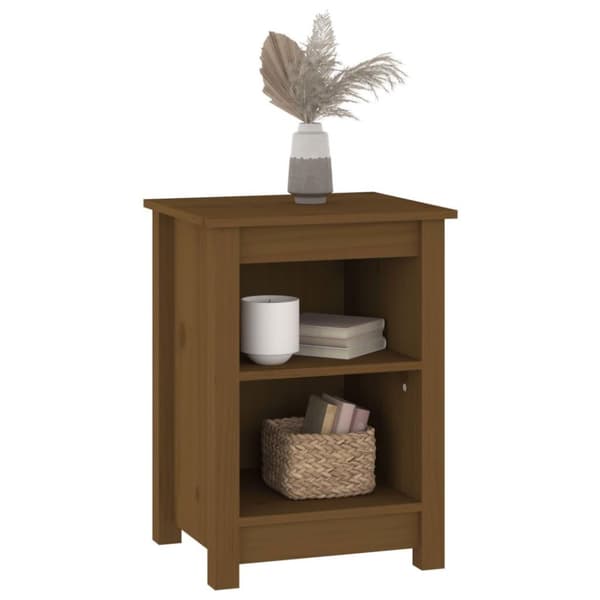 vidaXL Nattbord 2 stk honningbrun 40x35x55 cm heltre furu