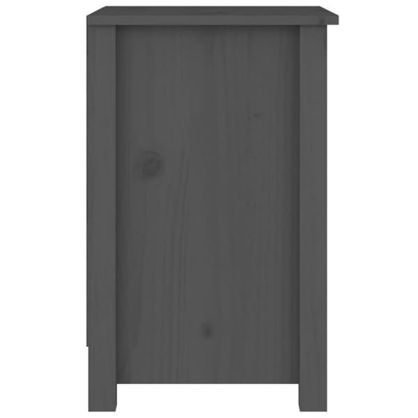vidaXL Sängbord Grå 40x35x55 cm massivt furuträ