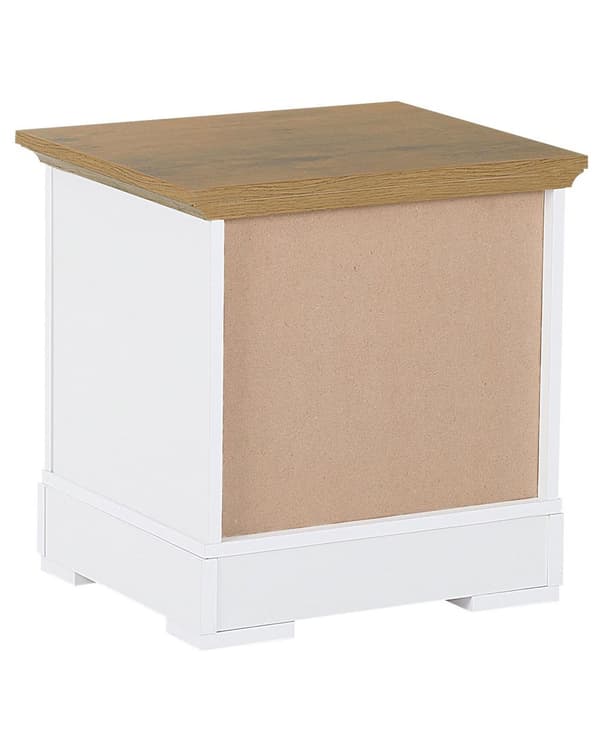 Nattbord Hvit Metall MDF-plate 50 x 48 x 40 cm Rustikk Elegant Skuff Soverom Minimalistisk