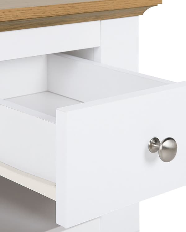 Nattbord Hvit Metall MDF-plate 50 x 48 x 40 cm Rustikk Elegant Skuff Soverom Minimalistisk