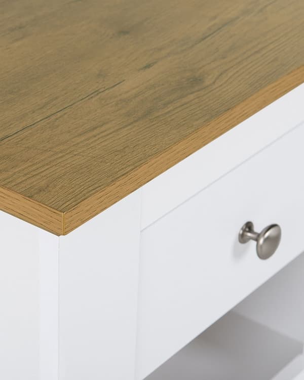 Nattbord Hvit Metall MDF-plate 50 x 48 x 40 cm Rustikk Elegant Skuff Soverom Minimalistisk