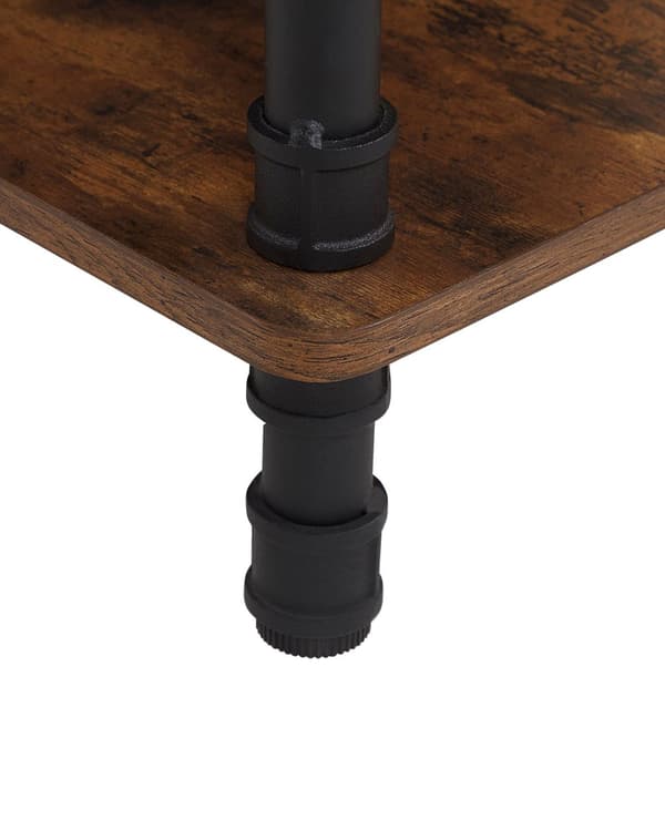 Sidebord Mørkt Tre Metall Svart Ramme 1 Hylle Stue Møbler
