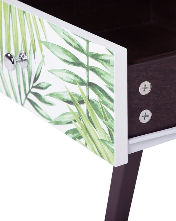 Nattbord Mørkt tre med Blomstermønster 1 Skuff Tre Moderne design