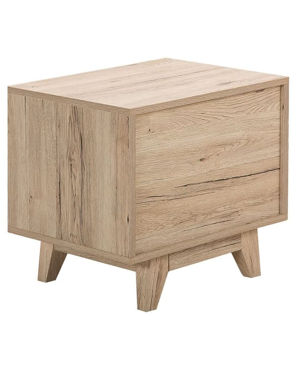 Nattbord Lyst tre Hvit 1 skuff 1 åpen hylle Minimalistisk og moderne stil Sidebord Soverom