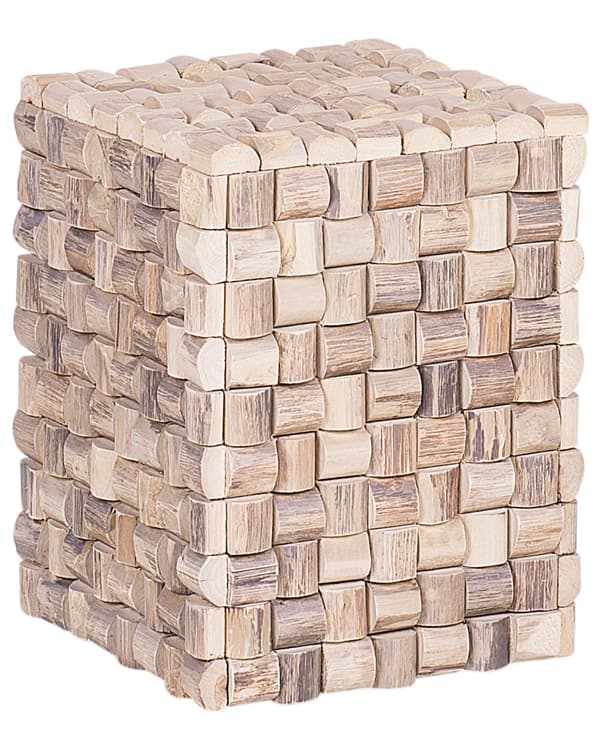 Nattbord Lyst Tre Teak 32 x 32 x 43 cm Fotskammel Rustikk Stil