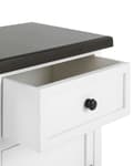 Miniatyrbilde 6 av 8: Nattbord Hvit Brun MDF 40 x 30 x 55 cm Skuffeskap Nattbord Soverom Retro Tradisjonell