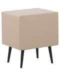 Miniatyrbilde 5 av 8: Nattbord Beige Polstring Kunstskinn 2 Skuffer Nattbord Minimalistisk Moderne Design