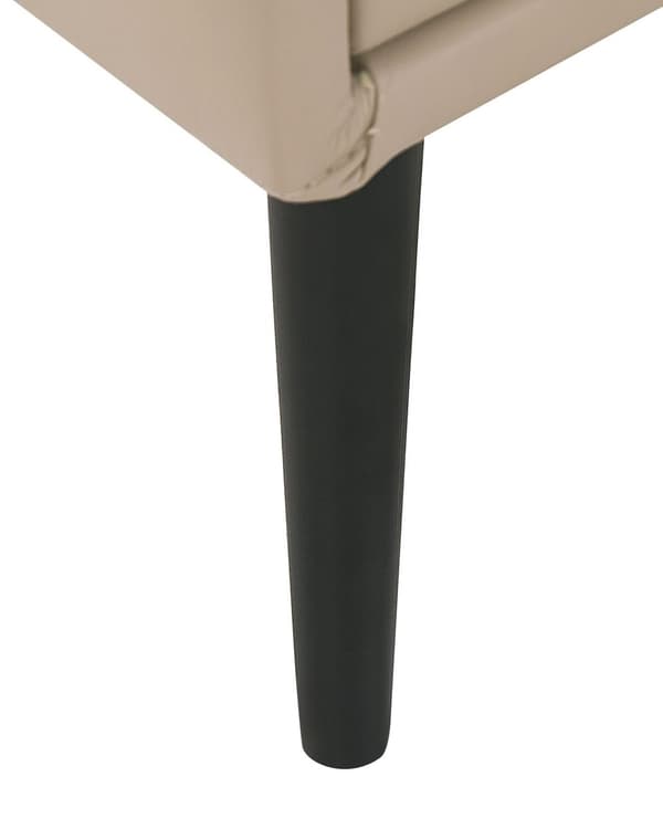 Nattbord Beige Polstring Kunstskinn 2 Skuffer Nattbord Minimalistisk Moderne Design