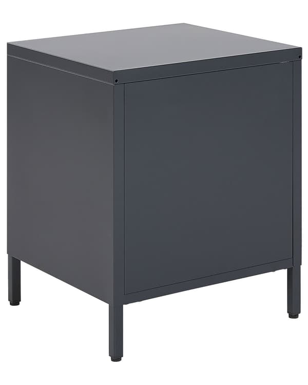 Nattbord Grafitt Stål 43 x 40 cm Industriell design 2 skuffer Soverom Oppbevaring