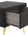 Miniatyrbilde 7 av 9: Nattbord Svart Fløyel Polstring 1 Skuff Minimalistisk Soveromsmøbler Soverom
