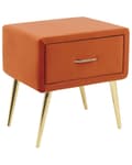 Miniatyrbilde 1 av 9: Nattbord Oransje Fløyel 1 Skuff Minimalistisk Soverom Soveromsmøbler