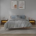 Miniatyrbilde 8 av 11: vidaXL Nattbord 2 stk med LED brun eik 60x35x40 cm