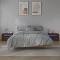 Miniatyrbilde 1 av 11: vidaXL Nattbord 2 stk med LED brun eik 60x35x40 cm