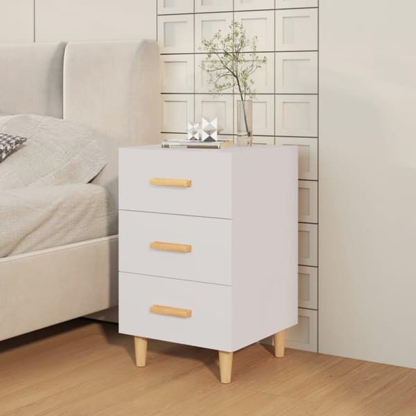 vidaXL sengebord 40x40x66 cm konstrueret træ hvid