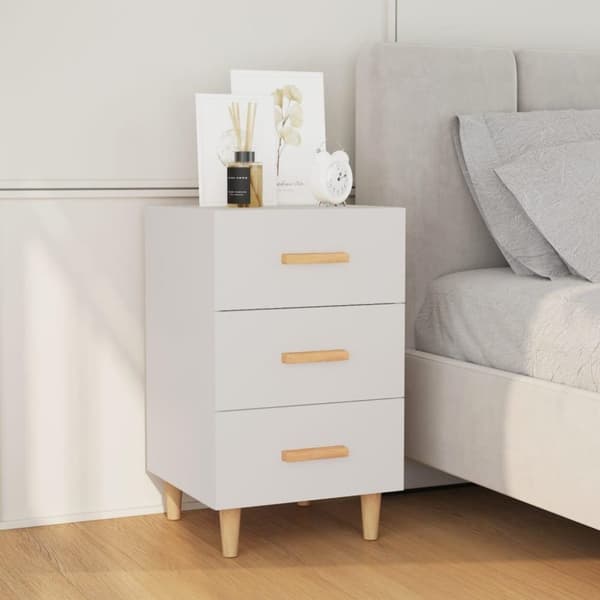 vidaXL sengebord 40x40x66 cm konstrueret træ hvid