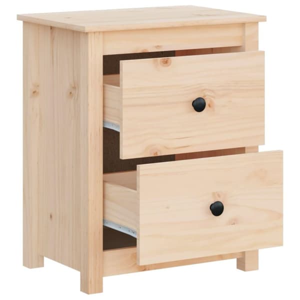 vidaXL sengebord 50x35x61,5 cm massivt fyrretræ