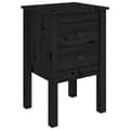 Miniatyrbillede 3 af 10: vidaXL sengebord 40x35x61,5 cm massivt fyrretræ sort