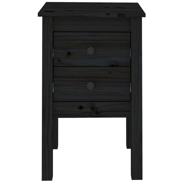 vidaXL sengebord 40x35x61,5 cm massivt fyrretræ sort