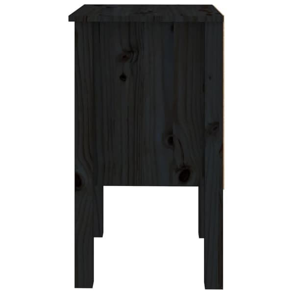 vidaXL sengebord 40x35x61,5 cm massivt fyrretræ sort