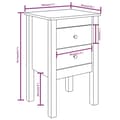 Miniatyrbillede 9 af 10: vidaXL sengebord 40x35x61,5 cm massivt fyrretræ sort