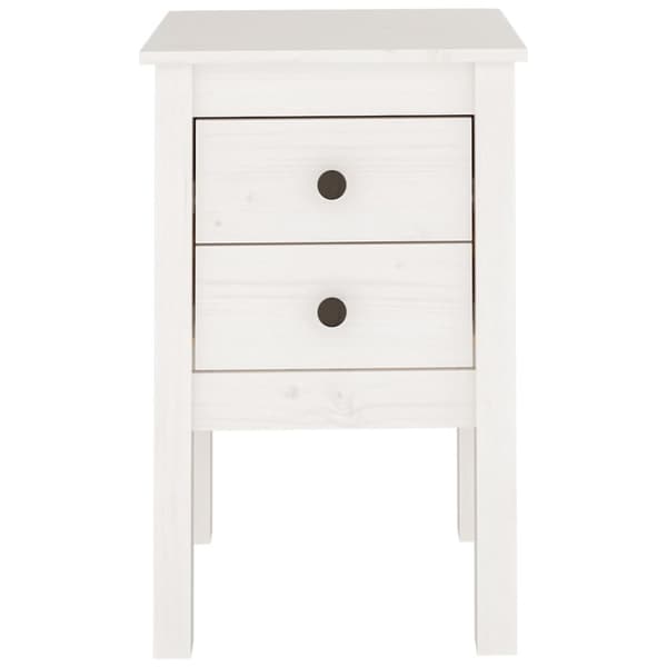 vidaXL sengebord 40x35x61,5 cm massivt fyrretræ hvid