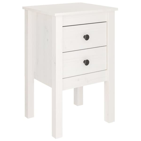 vidaXL sengebord 40x35x61,5 cm massivt fyrretræ hvid