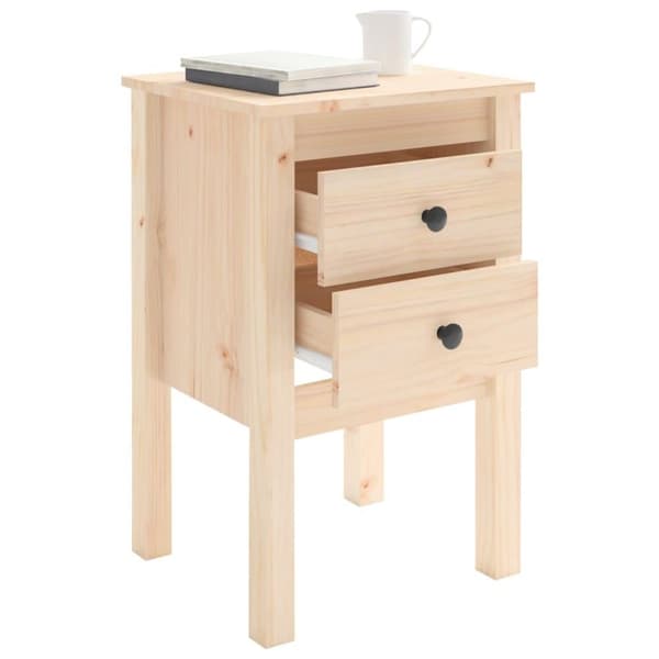 vidaXL sengebord 40x35x61,5 cm massivt fyrretræ