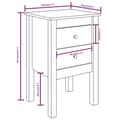 Miniatyrbillede 7 af 10: vidaXL sengebord 40x35x61,5 cm massivt fyrretræ
